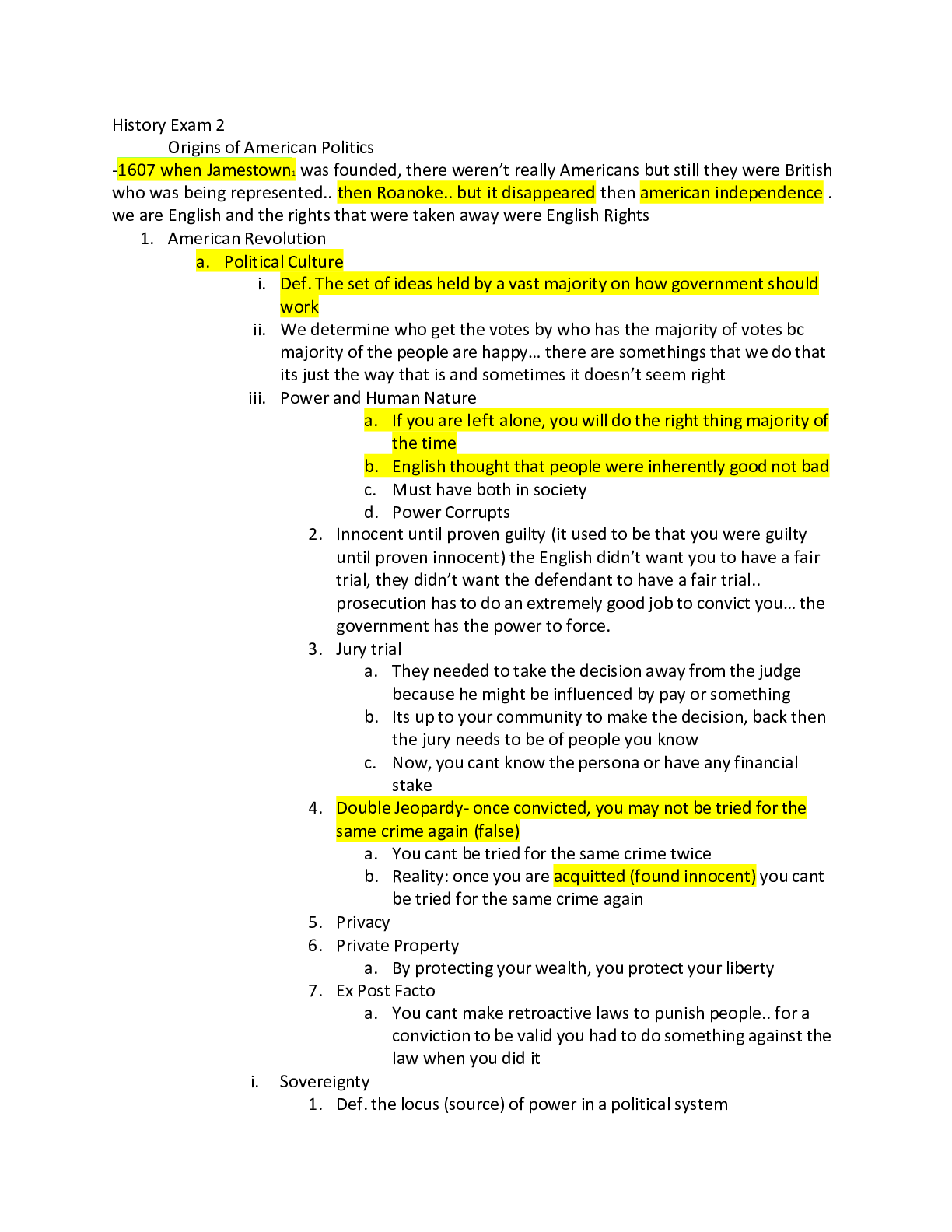 Preview image for HISTORY 1301 EXAM 2 STUDY GUIDE.